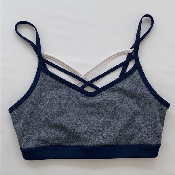 Reebok Women's Front Interest V-Neck Seamless Heather Blue/Grey Size XS - Picture 8 of 12